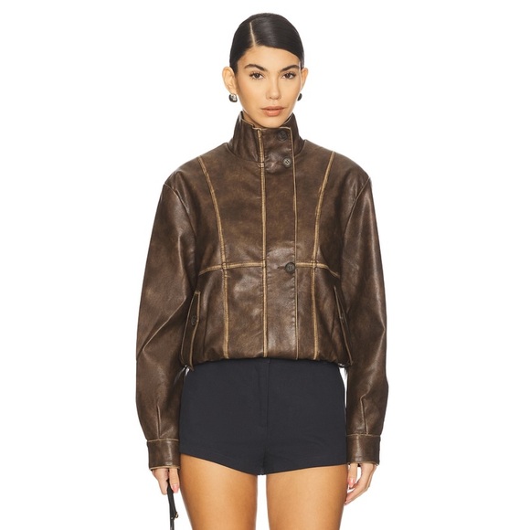 All The Ways Bella Faux Leather Bomber Jacket - Picture 5 of 5